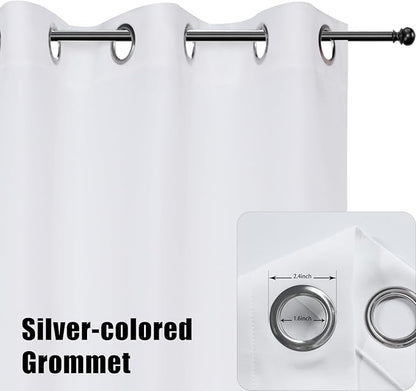 BONZER Outdoor Curtains for Patio Waterproof, Premium Thick Privacy Weatherproof Grommet Outside Curtains for Porch, Gazebo, Deck, 1 Panel, 54W x 84L inch, White