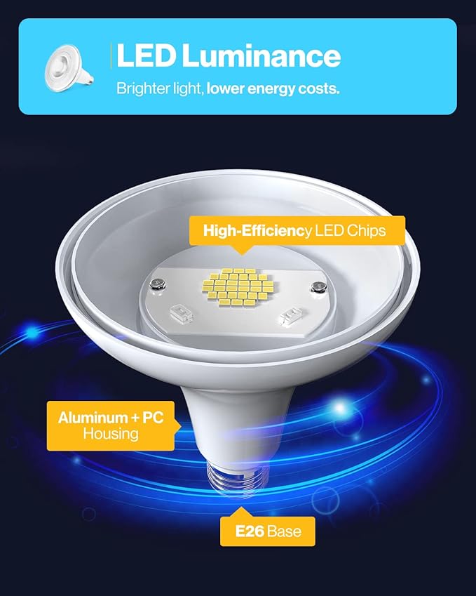 Sunco 96 Pack Outdoor LED Flood Home Patio Driveway Light, Waterproof PAR38 LED Bulb, CRI90, 3000K Warm White, 1050 Lumens, 100W Equivalent 13W, Dimmable, Wet-Rated, E26 Base UL.