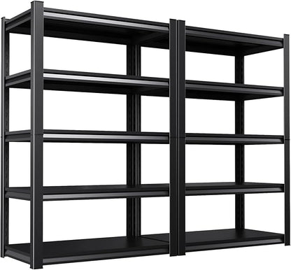 Set of 2 71"H-35"W All Metal Garage Shelving-2050LBS 5 Tier Storage Shelves,Adjustable Heavy Duty Shelving Unit and Storage Large Rack,Utility Steel Shelf For Shop Warehouse Industrial 71"x35"x16"