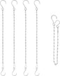 RIFNY 20 Inch Silver Chain for Hanging Plants, Small Plant Chains for Hanging Baskets Kits with Hooks for Bird Feeders Planters Billboards Lanterns Wind Chimes Ornaments Outdoor Indoor Use (5 PCS)