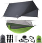 Sunyear Camping Hammock, Portable Single & Double Hammock with Net, 2 Person Hammock Tent with 2 * 10ft Straps, Best for Outdoor Hiking Survival Travel