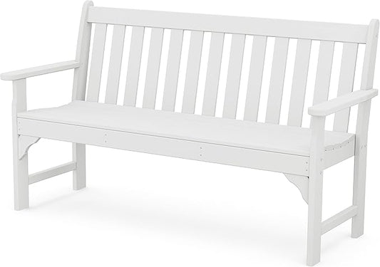 POLYWOOD Vineyard 60" Outdoor Patio Bench, White