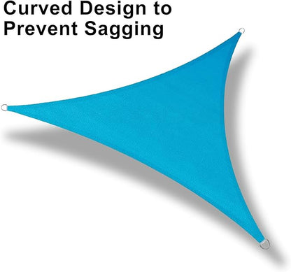 LOVE STORY Custom Size 8'x15'x17' Turquoise Blue Sun Shade Sail Right Triangle Sunshade Fabric Awning Canopy for Patio Backyard Carport Pergola (Customized)