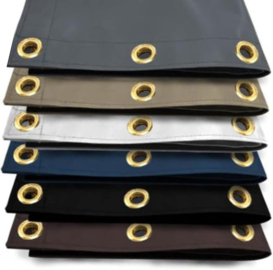 Outdoor Curtain Clear Vinyl Panel, 8 x 15 ft, Black Waterproof