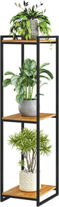 3-Tier Plant Stand Indoor, 45" Tall Modern Plant Shelf Corner Flower Pot Holder Organizer for Living Room Balcony Garden, Rustic Brown