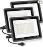 3 Pack 150W LED Flood Light Outdoor,Super Bright Exterior Security Light with Plug,IP66 Waterproof Flood Light, 15500LM 5000K Daylight White Floodlight for Yard, Garden,Basketball Court, Arena