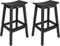VINGLI 29" Outdoor Bar Stools Set of 2, HDPE Poly Lumber Bar Chairs with Footrest, Weather Resistant Patio Barstools for Bar, Kitchen Counter, Yard (Black, 29 Inch 2 PC)