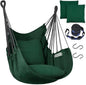 Halalona Hammock Chair Hanging Hammock Chair Rope Swing 2 Cushions Included-Sturdy & Durable Soft Cotton Hand Woven Hammock Swing for Bedroom, Porch, Patio-Indoor/Outdoor