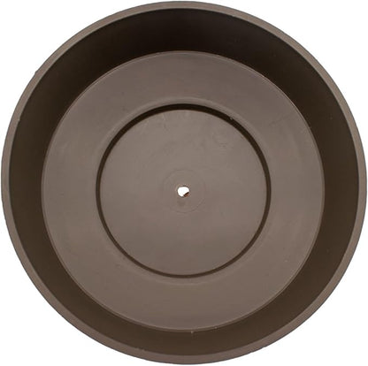 The HC Companies 6 Inch Round Plastic Succulent Capri Bowl Decorative Indoor Flower Succulent Planter Pot with Drain Plug Hole, Artisan Taupe with Copper Bottom Color (2 Pack)