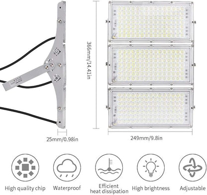 CHARON 300W LED Flood Light, 24000LM Super Bright Outdoor Security Lights with Wider Lighting Angle, 6000K Daylight White, IP66 Waterproof Outdoor Lighting for Garage, Garden, Lawn, Yard, Parking Lot