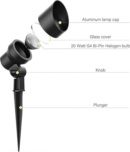 Malibu Low Voltage Landscape Lighting 20W Outdoor Spotlight Outdoor Weatherproof Lights for Low Voltage Landscape Lighting Floodlight Driveway, Yard, Lawn, Flood, Garden