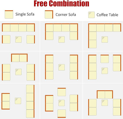Tangkula 7 Pieces Wicker Patio Furniture Set, All-Weather Outdoor Rattan Sectional Sofa Set with Cushions & Tempered Glass Coffee Table, Outside Sofa Set for Garden, Lawn, Deck, Backyard (White)
