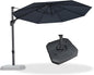 PURPLE LEAF 10 Feet Patio Umbrella with Base Outdoor Cantilever Round Umbrella Aluminum Offset Umbrella with 360-degree Rotation for Garden Deck Pool Patio, Grey