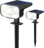 Solar Lights Outdoor Waterproof IP65, Super Bright LED, 6500K 2 Lighting Modes, Solar Powered Yard Garden Solar Spot Lights for Outside Landscape Auto On/Off -2 Pack