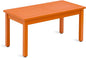 LUE BONA Outdoor Coffee Table Rectangle, HDPS Patio Coffee Tables for Outside, All Weather Patio Coffee Table with Slatted Tabletop for Deck, Garden, Balcony, Indoor or Outdoor Use, Orange
