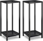 2-Pack Plant Stand Indoor Outdoor, Heavy Duty Wrought Iron Pedestal Stands, Metal Plant Stand Decorative Flower Stand for Patio Garden Deck Living Room