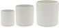 Amazon Basics Assorted Sizes Fluted Ceramic Round Indoor Outdoor Planters with Drainage Hole, Set of 3, Modern Design, 6 inch, 8 inch, 10 inch, White, Succulent Flower Pots