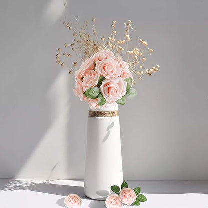 Artificial Flowers Blush Pink Foam Roses, 100 Pack, 3-Inch Heads