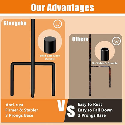 Gtongoko 32 Inch Shepherds Hooks for Outdoor 4 Pack Garden Hooks for Hanging Plants, Lanterns, Bird Feeders, Solar Lights, Mason Jars, Weddings Decor, Adjustable, Matte Black