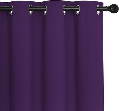 NICETOWN Royal Purple Blackout Curtains for Bedroom 95 Inch Length - Thermal Insulated Room Darkening Privacy Grommet Window Drapes for Boys Room, Set of 1 Panel, 80 x 95 Inch
