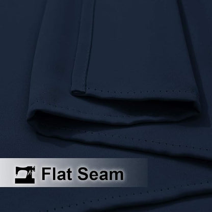 NICETOWN Patio Door Navy Blue Curtains Waterproof 95" Length, 120" Wide, Thermal Insulated Rustproof Ring Top Blackout Sunlight Reducing Outdoor Indoor Window Drapes for Porch, Sold by Individual