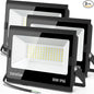 USTELLAR 3 Pack 80W LED Flood Lights Outdoor Hardwired Bright 800W Equiv. 24000LM Security Light Outside Lamp IP66 Waterproof 5000K Daylight White Spot Light Exterior Floodlight for Backyard House