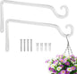 BOLITE Plant Hangers, 10 Inch Hanging Plant Brackets Outdoor Indoor, Wall Hooks for Hummingbird Feeders, Bird Feeders, Planters, Lanterns, Wind Chimes, Home Decor, 2 Pack, White, Gifts for Women Men