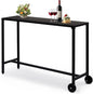 Outvita Outdoor Bar Table, 37" Height Patio Pub Table with Waterproof Frame and Adjustable Foot for Hot Tub, Patio, Backyard, Balcony, Hallway, Bistro Rectangle, Black