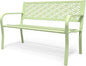 VINGLI 50" Outdoor Bench Metal with Floral Back, Garden Bench Front Porch Bench for Yard Patio Entryway Park Outside, 800lb Capacity - Green