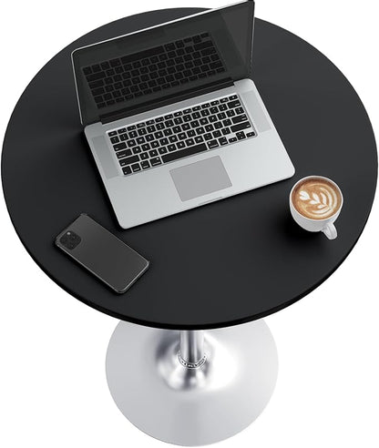 Furmax Bistro Pub Table Round Bar Height Cocktail Table for Home Bar, Small Round Bar Tables for Party, Dining Room, Living Room and Wedding, Metal Base MDF Top Obsidian, 40.6 Inch Height (4, Black-2)