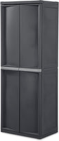 Sterilite 2-Pack 4 Shelf Cabinet, Lockable Utility Storage w/Adjustable Shelves, Gray - Plastic Shelving Unit for Organizing Garage, Pantry, Basement, Laundry Room or Mudroom