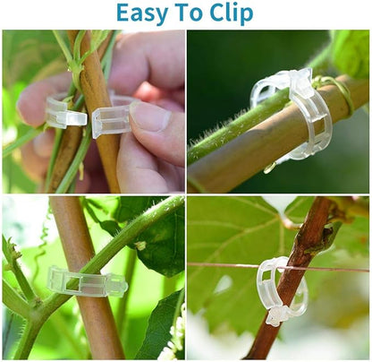 200Pcs Garden Clips for Climbing Plants, Reusable Trellis Clips for Tomatoes, Cucumbers, Peas - Gentle Plastic Plant Supports, Sun - Resistant Plastic Plant Supports