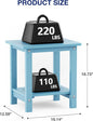 Side Tables Set of 2, 16-Inch Blue HIPS Outdoor Patio End Tables