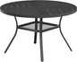 VICLLAX Round Patio Table with Adjustable Umbrella Hole for 4, All Weather Metal Outdoor Dining Table for Lawn Garden, 40.6" Outdoor Coffee Table, Black Tabletop