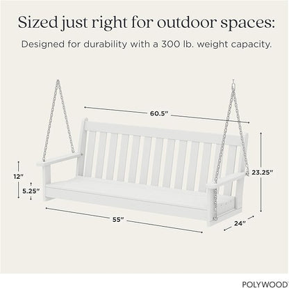 POLYWOOD GNS60WH Vineyard 60" Swing, White