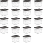 Sterilite 18-Pack Plastic Storage Bins w/ Lids, Shelf Totes Clear Containers, 50 Qt, Gray