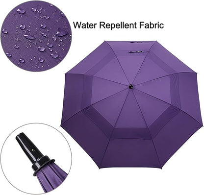 G4Free 47/54/62/68/72 Inch Automatic Open Golf Umbrella Oversize Extra Large Double Canopy Vented Windproof Waterproof Stick Umbrellas