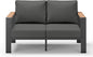 Aluminum Outdoor Patio Furniture Loveseat, All-Weather Patio Conversation Sets with Washable Thick Cushion, Morden Patio Furniture Set for Porch, Balcony, Deck, Yard, Graphite