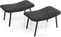 Tangkula Set of 2 Patio Ottomans, Multipurpose Rattan Ottomans w/Padded Quick Dry Foam & Heavy-Duty Metal Legs, Outdoor Wicker Footrest Extra Seating for Poolside, Backyard All Weather Resistant