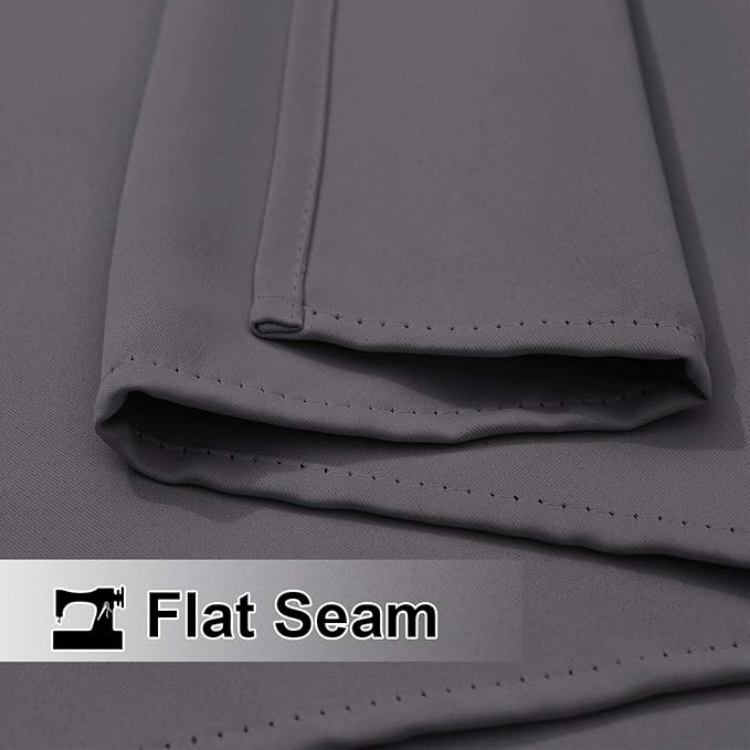 NICETOWN Grey Outdoor Curtains for Patio Waterproof 2 Panels, Windproof Rustproof Top & Bottom Grommet Thermal Insulated Blackout Privacy Outdoor Drapes for Gazebo/Pergola, W84 x L95
