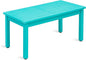 LUE BONA Outdoor Coffee Table Rectangle, HDPS Patio Coffee Tables for Outside, All Weather Patio Coffee Table with Slatted Tabletop for Deck, Garden, Balcony, Indoor or Outdoor Use, Aruba Blue