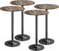 Furmax Bistro Pub Table Round Bar Height Cocktail Table for Home Bar, Round Bar Tables for Party, Dining Room, Living Room and Wedding, Metal Base MDF Top Obsidian, 40.6 Inch Height (4, Faux Marble)