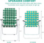 Folding Lawn Chairs, Set of 4, Dark Green Metal Frame
