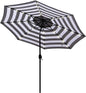 Blissun 9 ft Solar Umbrella 32 LED Lighted Patio Umbrella Table Market Umbrella with Tilt and Crank Outdoor Umbrella for Garden, Deck, Backyard, Pool and Beach (Black and White)