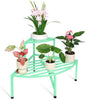 Corner Plant Stand Outdoor Metal,2 Tier Heavy Duty Ladder Plant Shelf Indoor for Multiple Plants,37.08" L x 22.83" W x 20.07" H,Mint Green