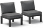 Aluminum Outdoor Patio Sofa Set, 2 Seats Modular Sectional Single Seat Sofa Chairs with Removable Cushions, All-Weather Outdoor Conversation Sets for Garden & Yard, Graphite
