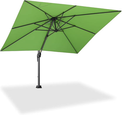 PURPLE LEAF 8' X 8' Patio Umbrella for Pool 7' High Offset Outdoor Cantilever Umbrella Swimming Pool Umbrella with 360°Rotation for Poolside Apple Green