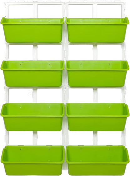 LOYALHEARTDY Vertical Garden Wall Planter Wall Mounted Planter 4-Tier Vertical Garden Planters for Growing Strawberries, Flowers, Vegetables, Herbs Indoor/Outdoor Decoration (Light Green)