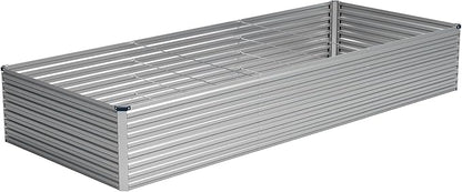 Vengarus 12x4x2FT Galvanized Raised Garden Bed Kit, Large Rectangle Elevated Planter for Vegetables, Flowers, Herbs and Succulents -718 Gallon Capacity, Silver