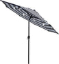 Sunnyglade 9' Solar 24 LED Lighted Umbrella with 8 Ribs Adjustment and Crank Lift System for Patio - Black and White